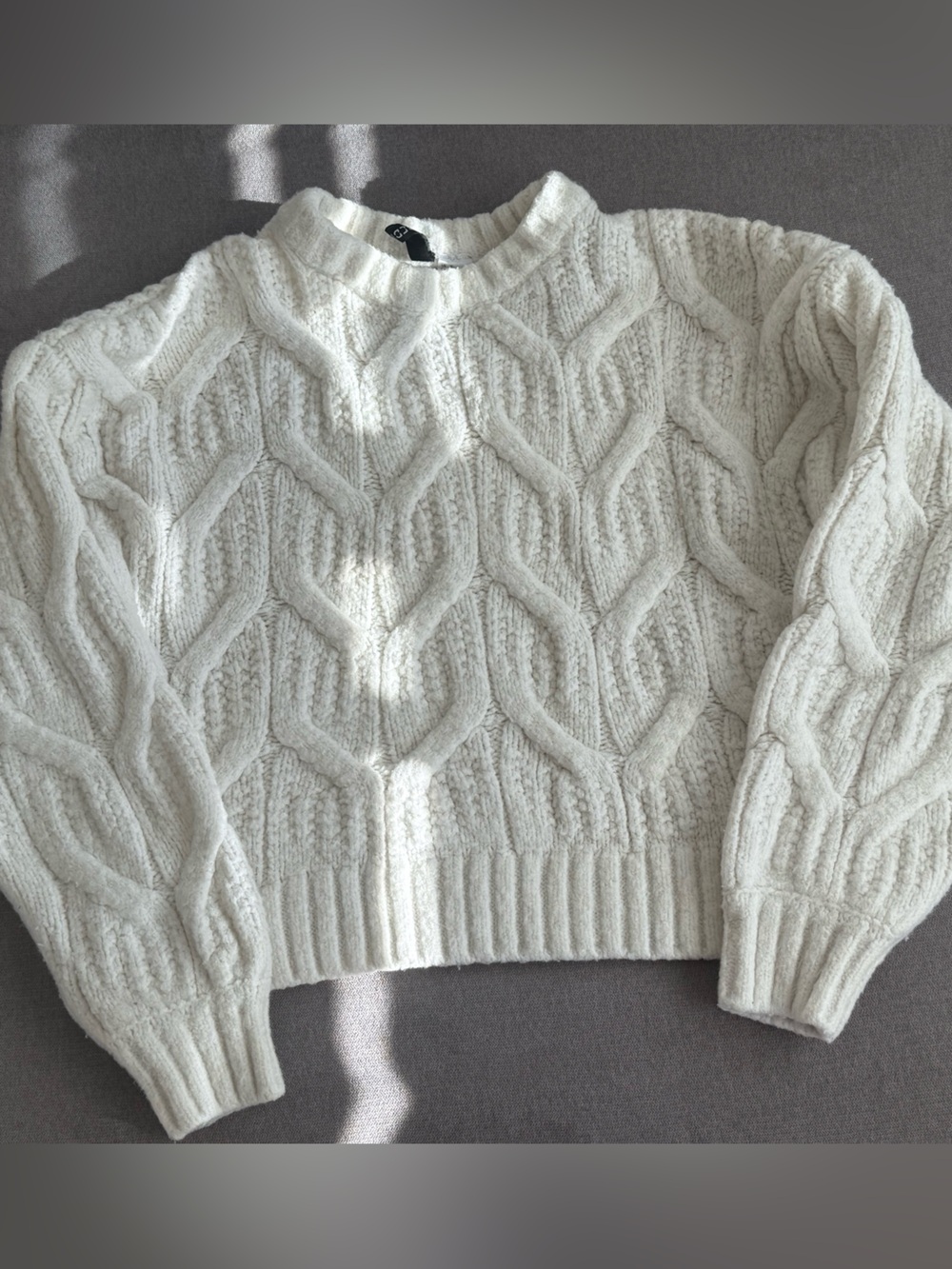 Zara Cream Cable Knit Sweater